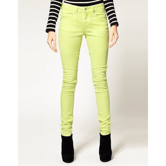 EXPRESS | Neon Yellow Skinny Jeans | 6